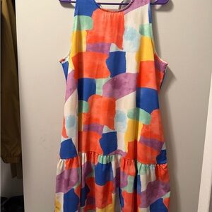 Vibrant Abstract Midi Dress